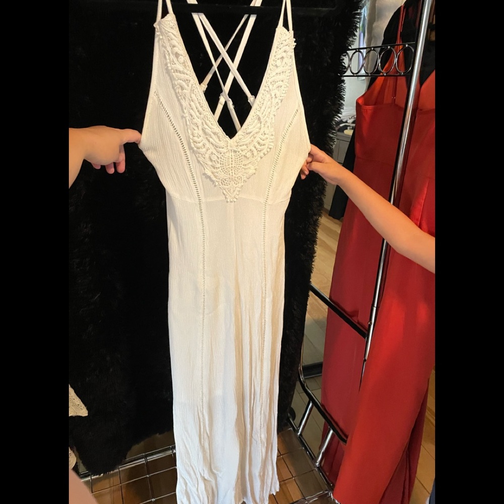 White beachy lined Strapy dress